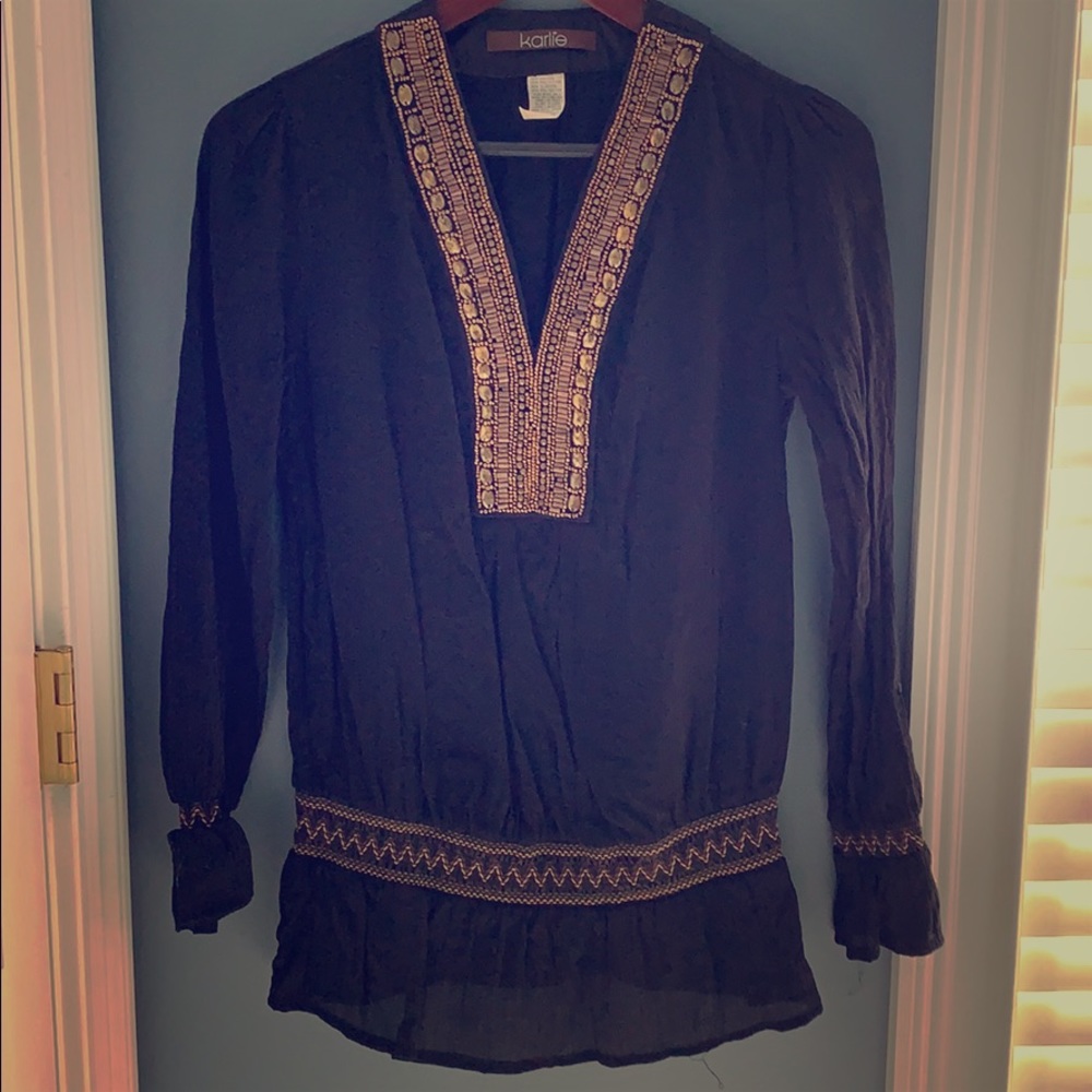 Black boho Karlie top